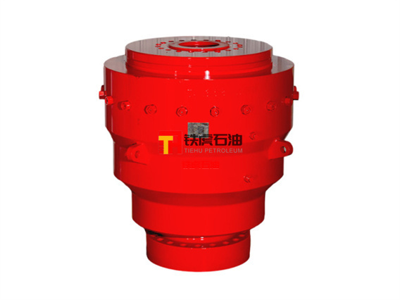 Taperedl rubber core annular blowout preventer
